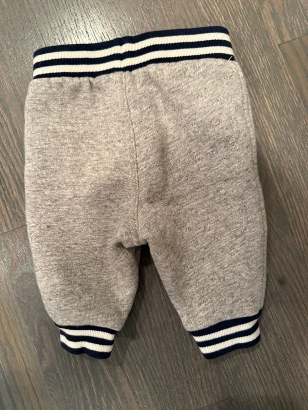Polo Ralph Lauren Gray Baseball Track Pant Sweatpants with Navy & White Trim